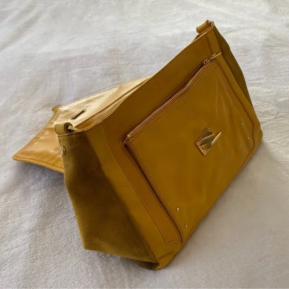 Tory Burch 797 Suede & Leather Satchel Bag - Picture 8 of 15